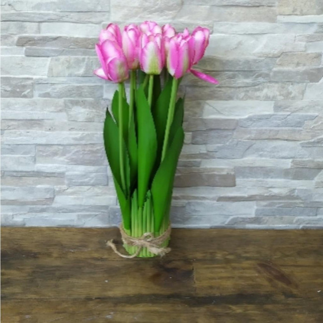 ARRANJO DE TULIPAS ROSA 35x7