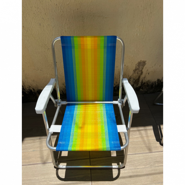Cadeira de praia adulto amarelo com azul (pool party)