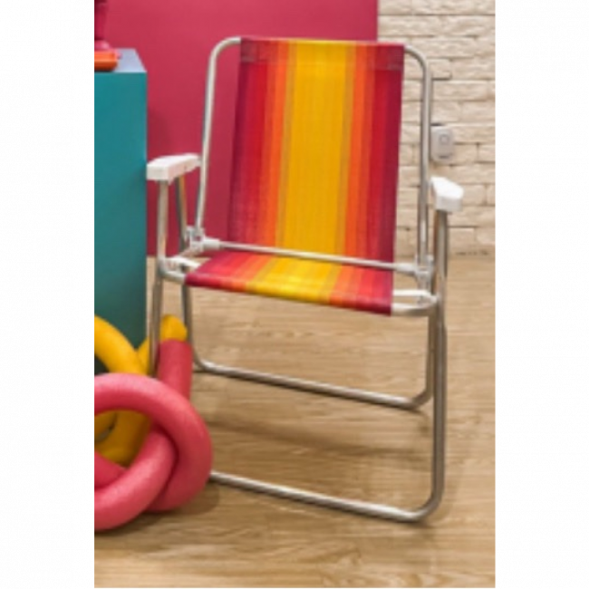 Cadeira de praia adulto amarelo com vermelho (pool party)