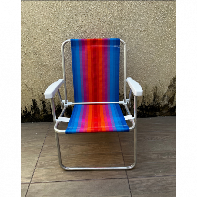 Cadeira de praia adulto azul com vermelho (pool party)