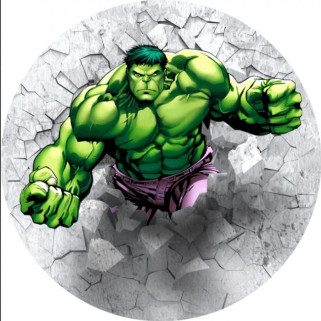 Capa painel redondo 2m hulk (super heróis)