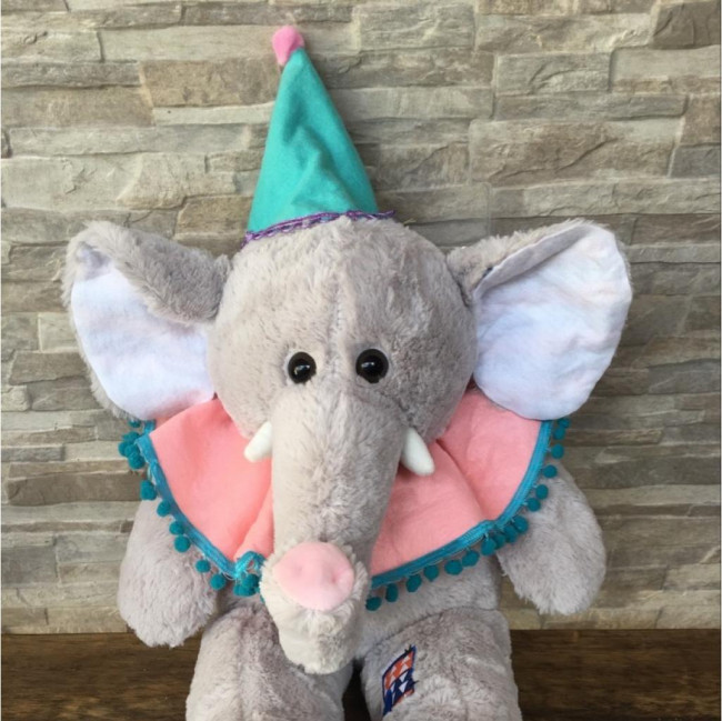 BONECO ELEFANTE PELÚCIA CIRCO