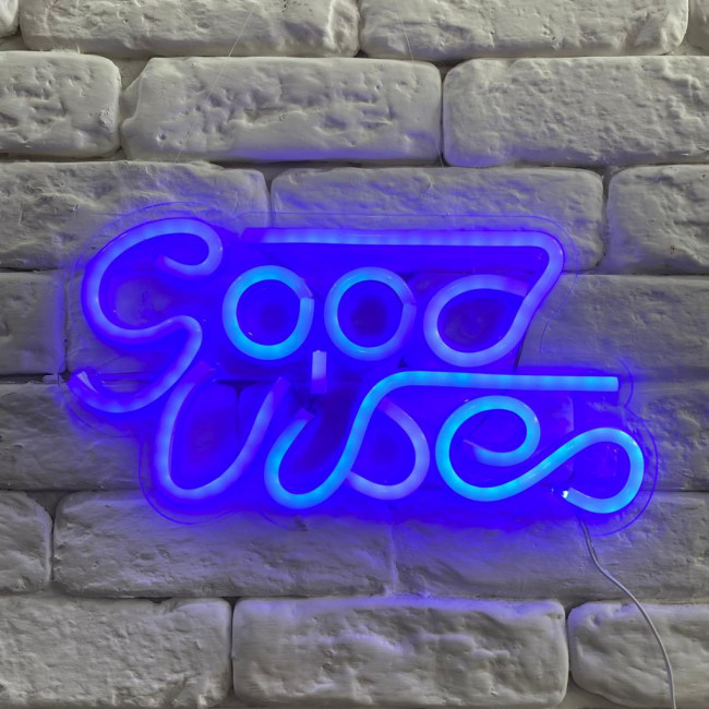 LETREIRO LUMINOSO GOOD VIBES 17,5 x 33,5cm