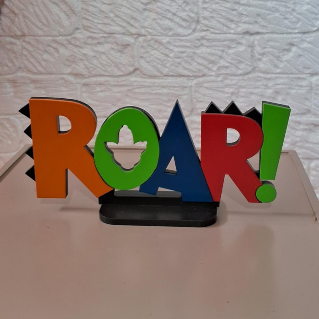 Letreiro mdf ROAR (dinossauro) 12x25