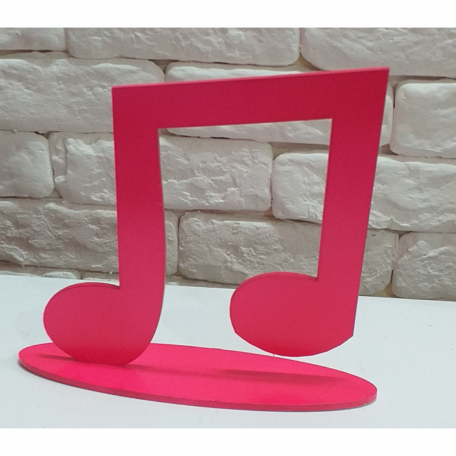 Nota musical rosa pink neon 25cm