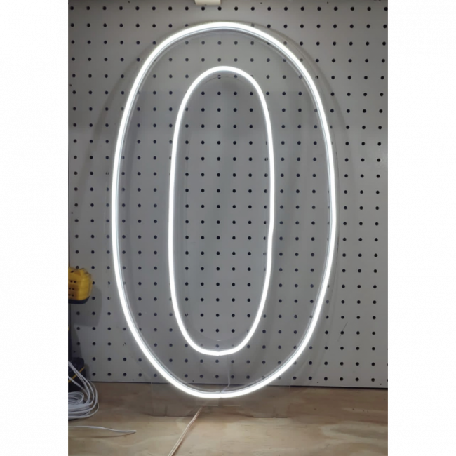 Número 0 led neon 60x35cm