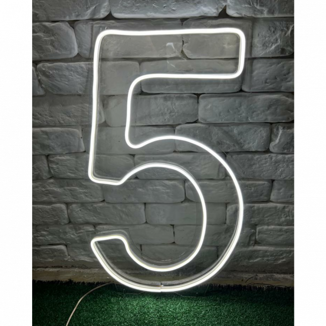 Número 5 de led 60x35cm