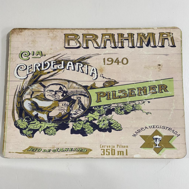 Placa decorativa bar Brahma Pilsener 29x39 (boteco)