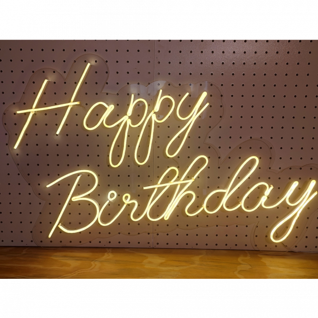 LETREIRO LUMINOSO NEON HAPPY BIRTDAY 50x83