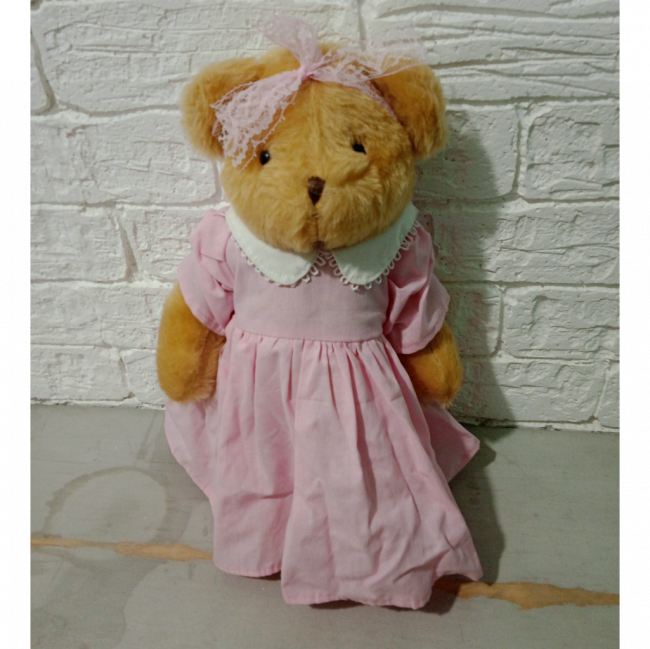 URSO VESTIDO ROSA BB 30CM