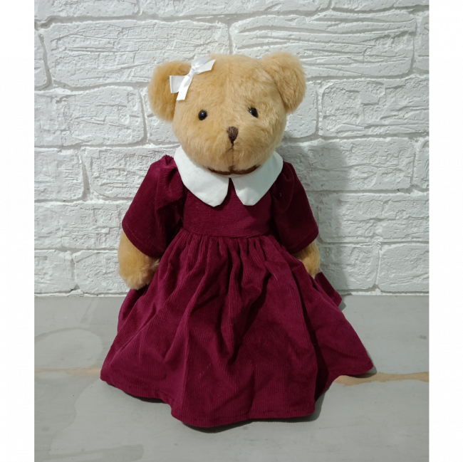 URSO VESTIDO SOCIAL MARSALA 30CM