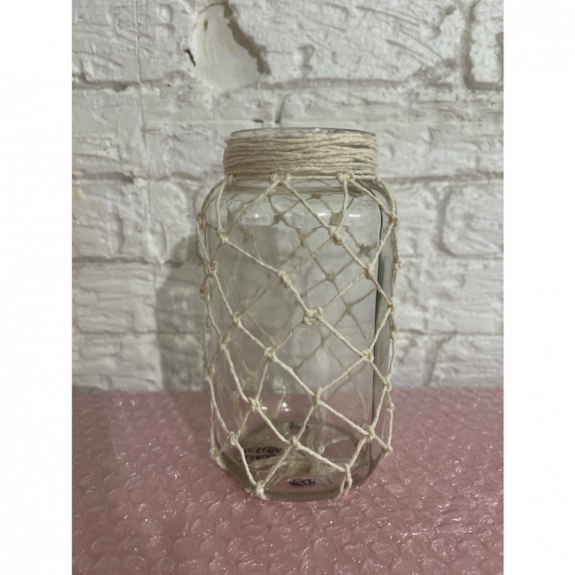 Vasinho vidro macrame 12cm