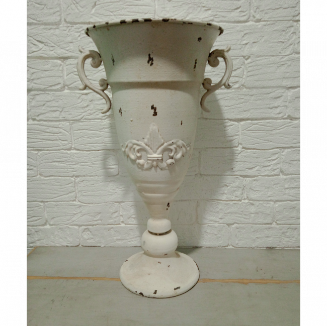 VASO BRANCO FLOR DE LIZ RUSTICO 48x23