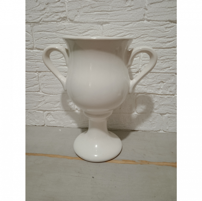 VASO CERAMICA BRANCA ANFORA 28x15