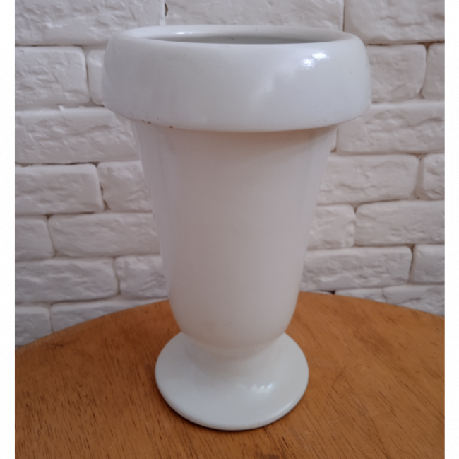 Vaso cerâmica branca com borda 32x18