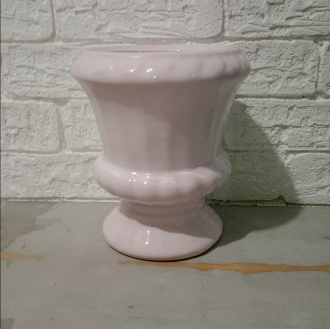 VASO CERAMICA ROSA BEBE 20x13