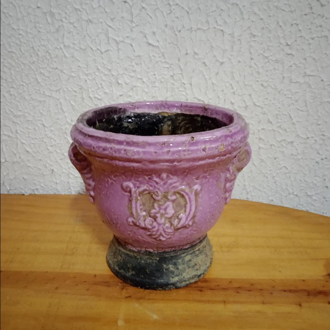 VASO CERAMICA RUSTICO lilás