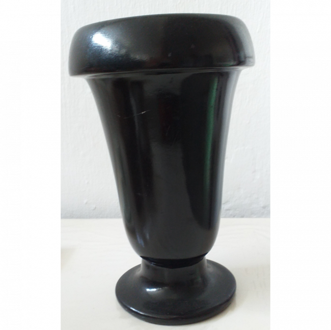 Vaso porcelana preto com borda