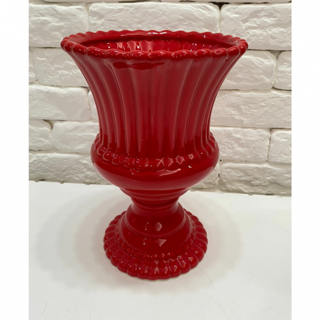 Vaso porcelana vermelho P