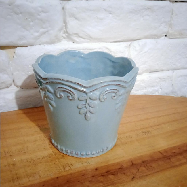 VASO PROVENÇAL CERAMICA AZUL M