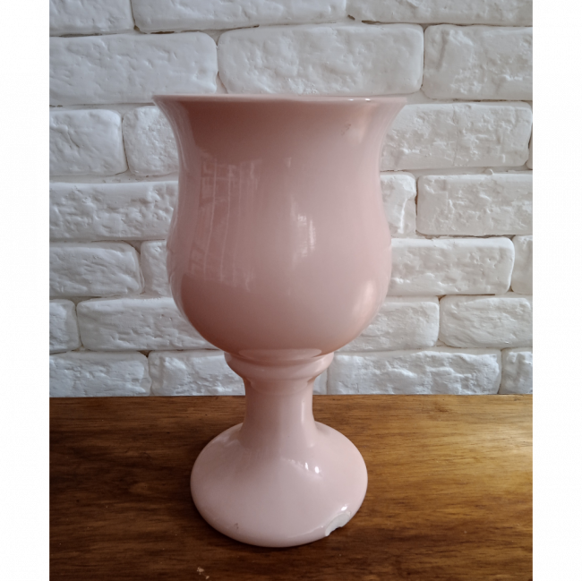 Vaso rosa seco com avaria