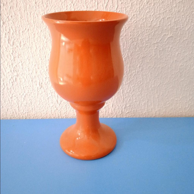 VASO TAÇA OVAL LARANJA