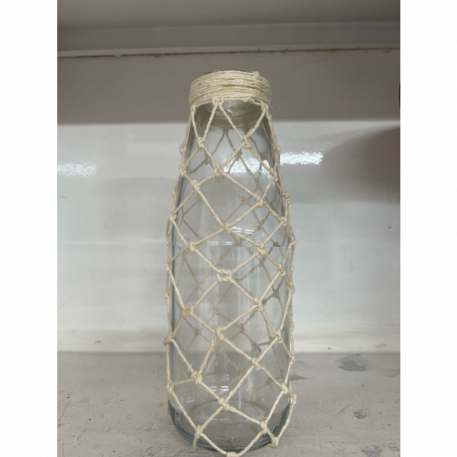 Vaso vidro macrame 20cm