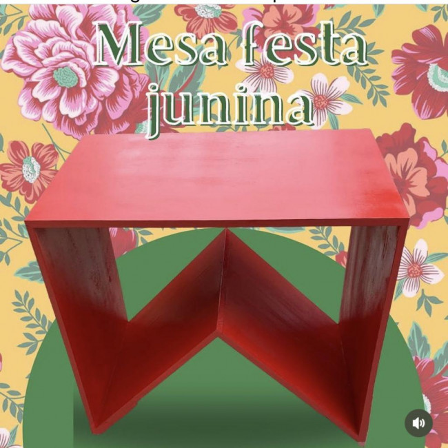 Mesa bandeira festa junina vermelha
