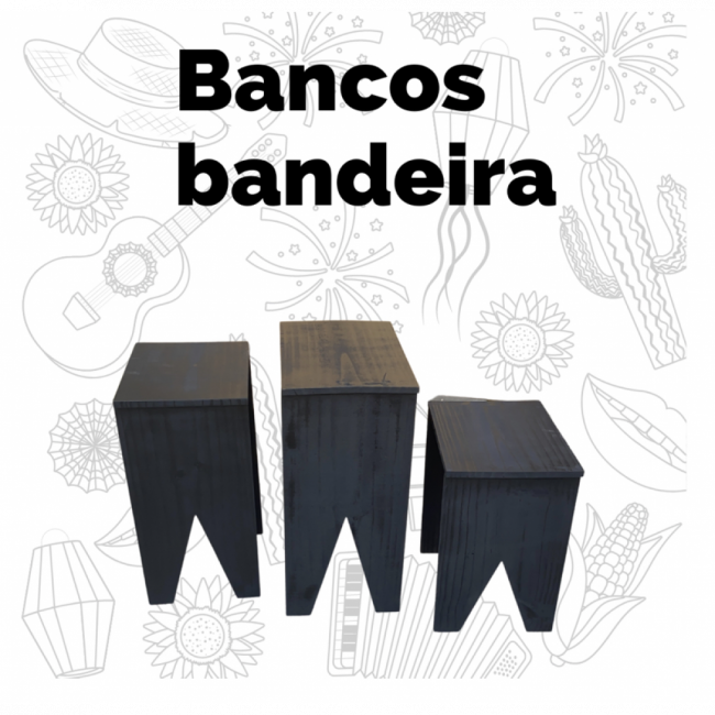 Trio Mesa Bancos cenográficos.