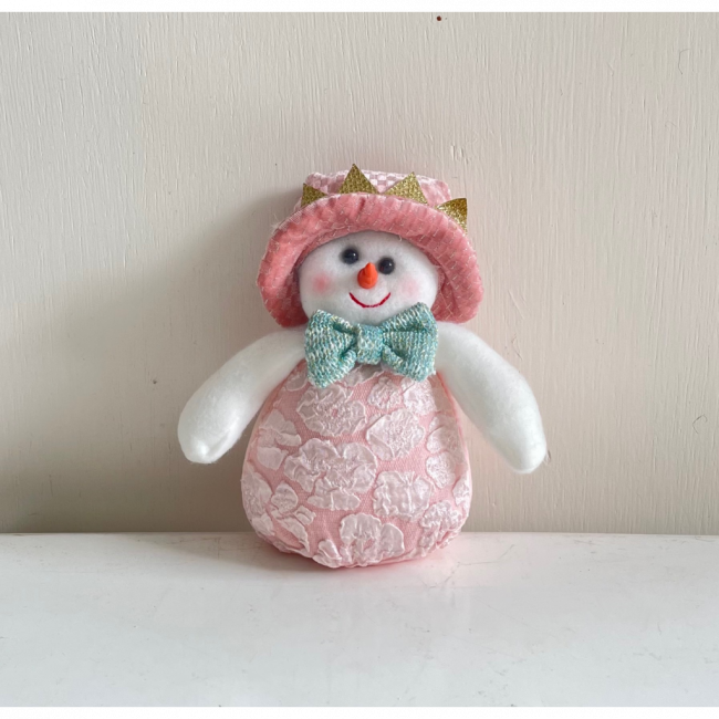 Adereço Natal Boneco Neve Rosa BB