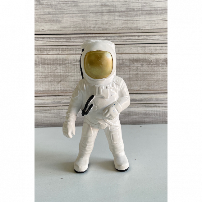 Astronauta Resina Branco/Preto 17cm