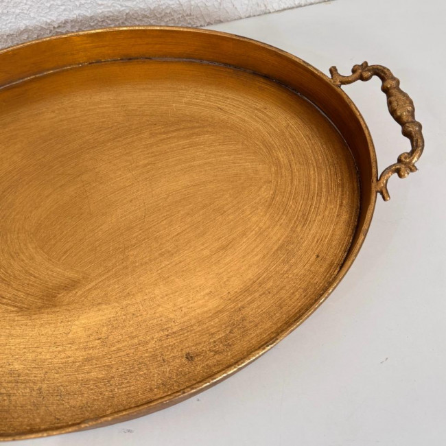 Bandeja Oval Metal Dourado G / 605508545