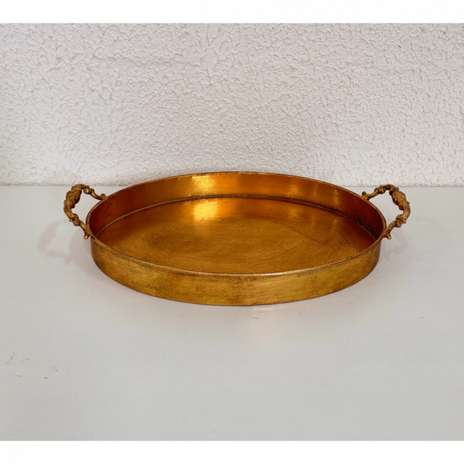 Bandeja Oval Metal Dourado P / 605508545