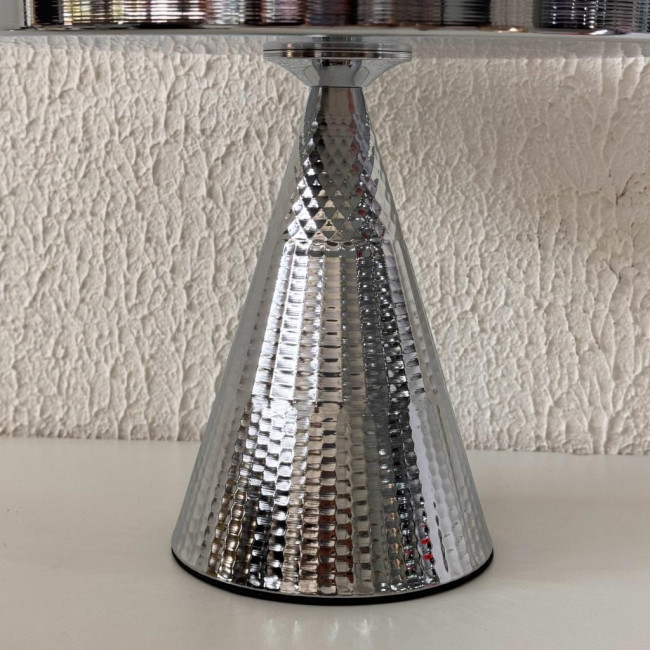 Boleira Metal Textura Cone Prata G / 70124