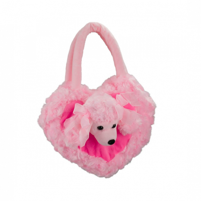 Bolsa Rosa Pelúcia Cachorro Poodle-JJ-SR9001-FM