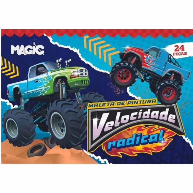 Maleta de Pintura Infantil Velocidade Radical 24PC 7899550901577