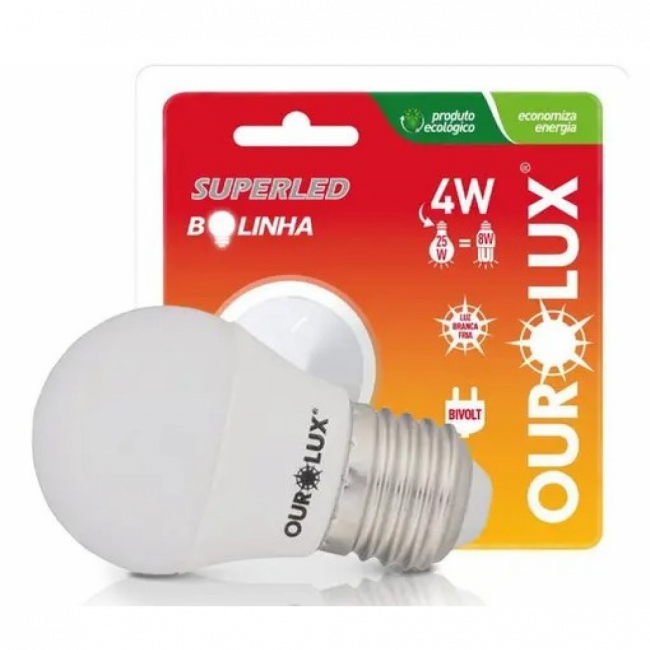 Lampada LED Bolinha 4w Bivolt Ouro Lux 1837