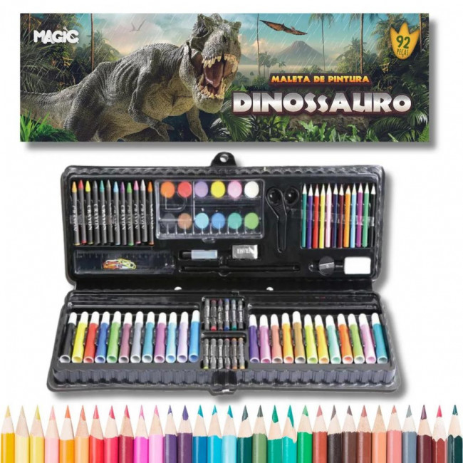 Maleta de Pintura Infantil Dinossauro 92 peças 7899550901683