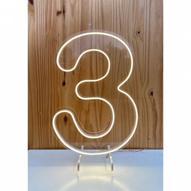 Numeral 3 Led c/ Fonte e Fio