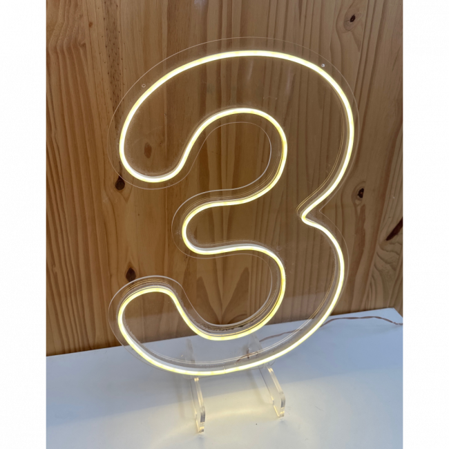 Numeral 3 Led c/ Fonte e Fio