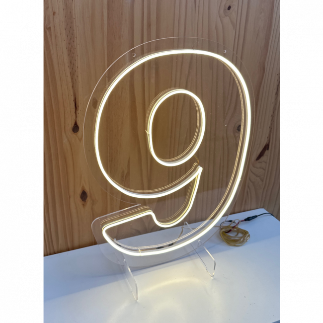 Numeral 9 Led c/ Fonte e Fio