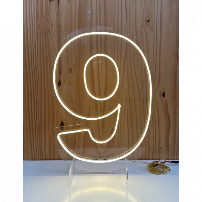 Numeral 9 Led c/ Fonte e Fio