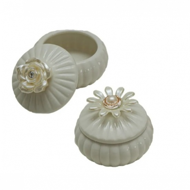 Porta Joia Ceramica Flor 7x9cm 105885