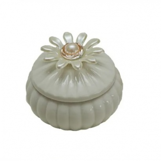 Porta Joia Ceramica Flor 7x9cm 105885