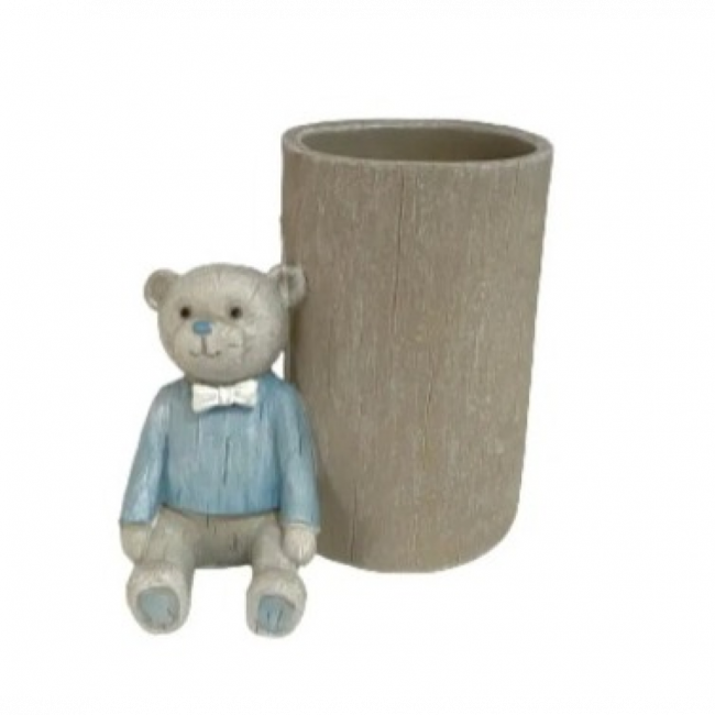 Porta Objetos Resina Urso Azul e Cinza 114775