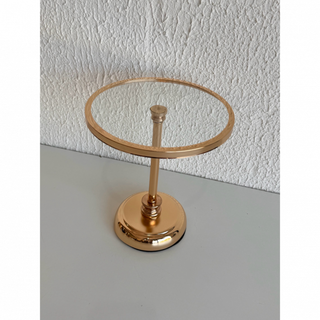 Boleira Standart Vidro Dourado M / 70290