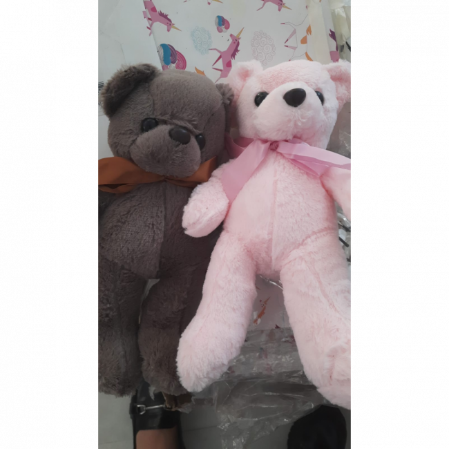Urso Pelucia 30 cm Sortido - Rosa, Marrom e Bege