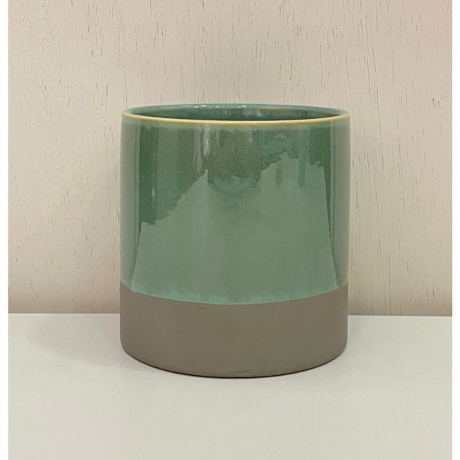 Vaso Ceram Verde Cinza G