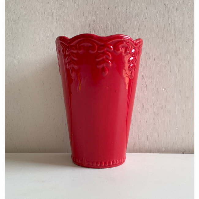 Vaso Trabalhado Ceram Vermelho