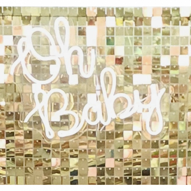 Letreiro led oh baby colorido/branco